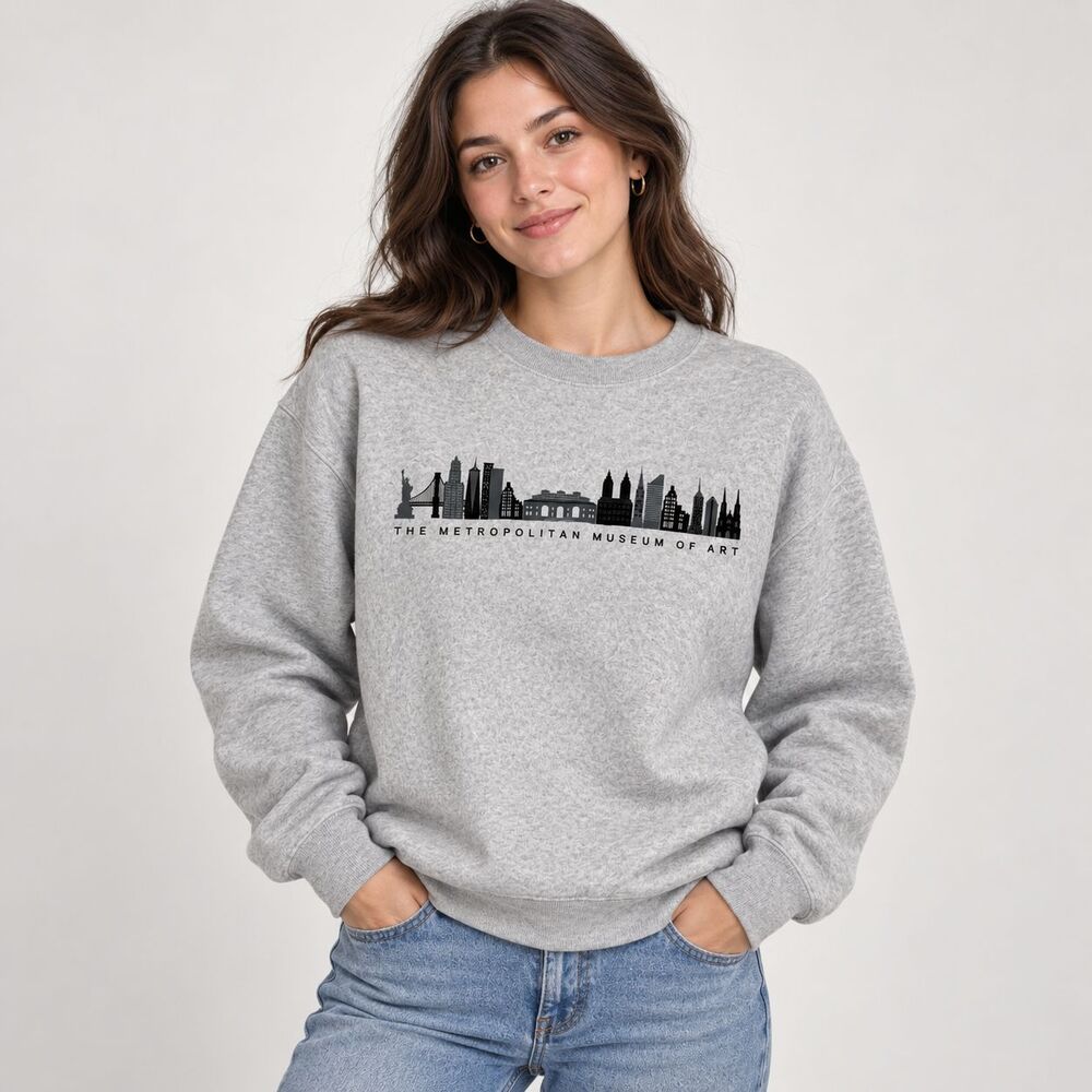 Champion Sweatshirt Womens Small Gray Reverse Weave Metropolitan Museum Art NYC